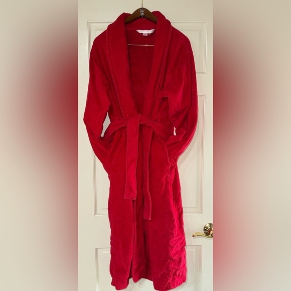 VTG Victoria's Secret Plush Robe Terry Cloth Robe Women Size M/L Red - Picture 1 of 9